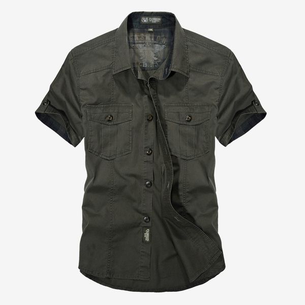 military shirt men cotton tooling casual short sleeve loose army pockets breathable dress shirt male 210518, White;black
military shirt men cotton tooling casual short sleeve loose army pockets breathable dress shirt male 210518, White;black