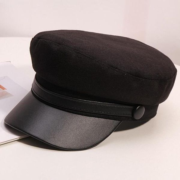 berets h278 korean fashion military hat women simple woolen leather flat navy hats female british vintage all-match leisure cap, Blue;gray
berets h278 korean fashion military hat women simple woolen leather flat navy hats female british vintage all-match leisure cap, Blue;gray