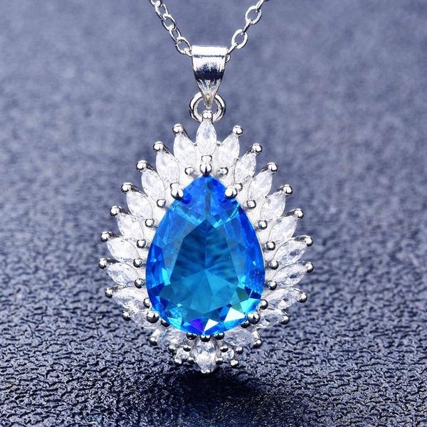 pendant necklaces fashionable charming sunflower necklace women's wedding engagement blue crystal zircon party jewelry gift, Silver
pendant necklaces fashionable charming sunflower necklace women's wedding engagement blue crystal zircon party jewelry gift, Silver