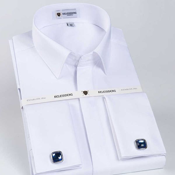 men's classic french cuff hidden button dress shirt long-sleeve formal business standard-fit white shirts (cufflinks included) p0812, White;black
men's classic french cuff hidden button dress shirt long-sleeve formal business standard-fit white shirts (cufflinks included) p0812, White;black