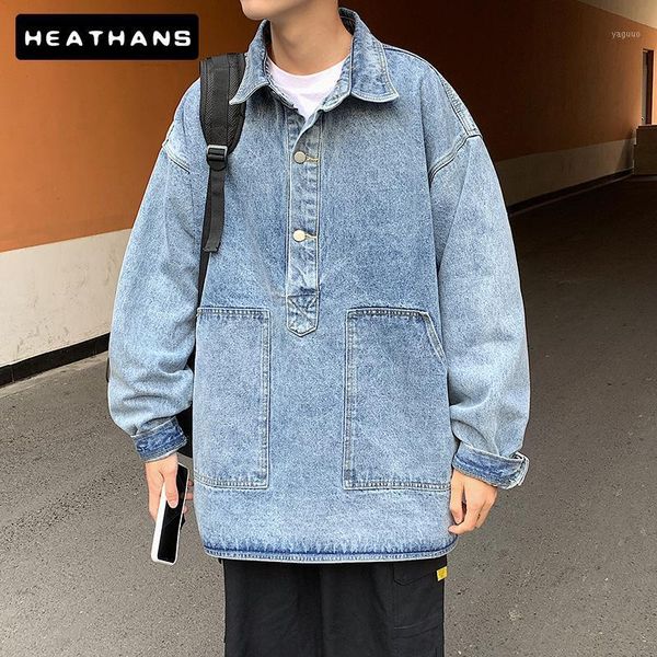men's jackets 2021 spring autumn retro denim male korean student cargo jacket men solid color vintage pullover casual jean, Black;brown
men's jackets 2021 spring autumn retro denim male korean student cargo jacket men solid color vintage pullover casual jean, Black;brown