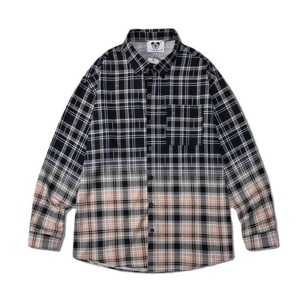 men's casual shirts qiwn 2021 fall shirt gradient plaid retro digital printed loose lapel long sleeve men, White;black
men's casual shirts qiwn 2021 fall shirt gradient plaid retro digital printed loose lapel long sleeve men, White;black