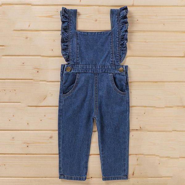 jumpsuits children's overalls spring fashion girls ruffled solid solor clothing casual kids denim trousers, Blue
jumpsuits children's overalls spring fashion girls ruffled solid solor clothing casual kids denim trousers, Blue