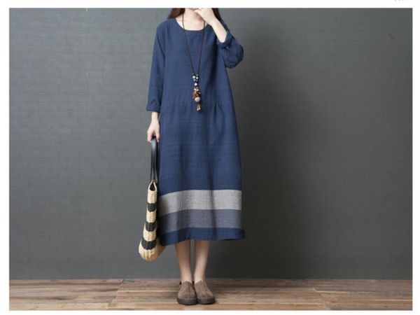 casual dresses arrive women loose cotton linen dress girl ankle length o neck long sleeve spring fall, Black;gray
casual dresses arrive women loose cotton linen dress girl ankle length o neck long sleeve spring fall, Black;gray