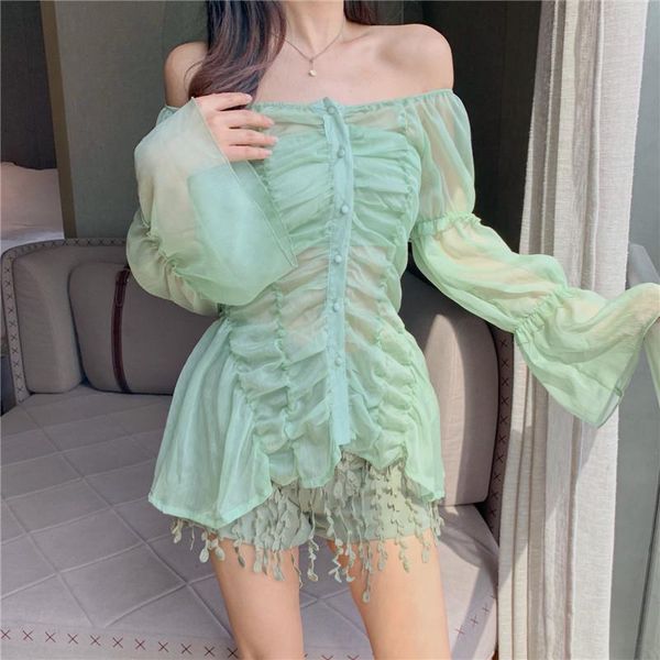 women's blouses & shirts 2021 autumn women fashion blouse off shoulder long sleeve sunscreen chiffon shirt club party chemise blusa, White
women's blouses & shirts 2021 autumn women fashion blouse off shoulder long sleeve sunscreen chiffon shirt club party chemise blusa, White