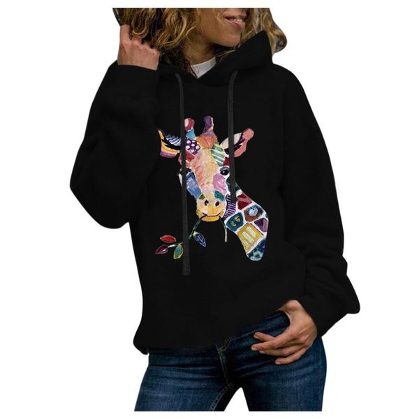 women's hoodies & sweatshirts streetwear thicken warm cute giraffe printed hooded sweatshirt oversized long sleeve blouse winter brief, Black
women's hoodies & sweatshirts streetwear thicken warm cute giraffe printed hooded sweatshirt oversized long sleeve blouse winter brief, Black