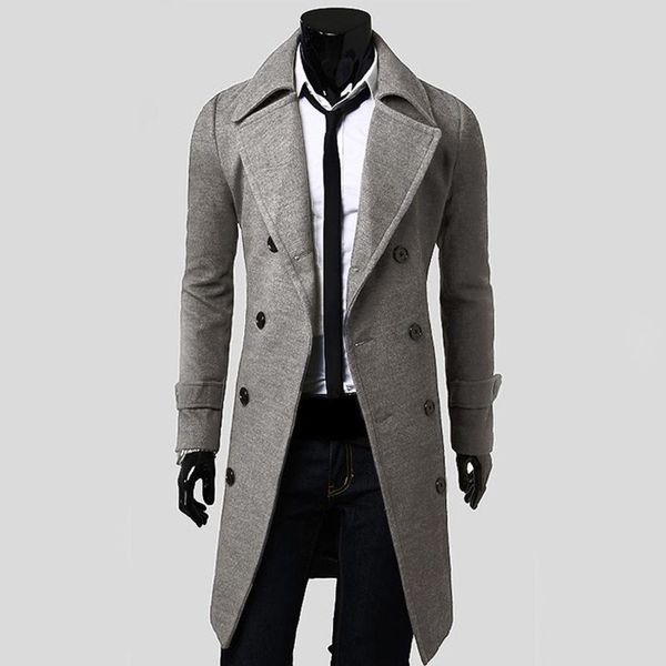 men's wool & blends autumn winter trench coat warm thicken jacket woolen peacoat long overcoat mens windbreaker jackets #t2g, Black
men's wool & blends autumn winter trench coat warm thicken jacket woolen peacoat long overcoat mens windbreaker jackets #t2g, Black