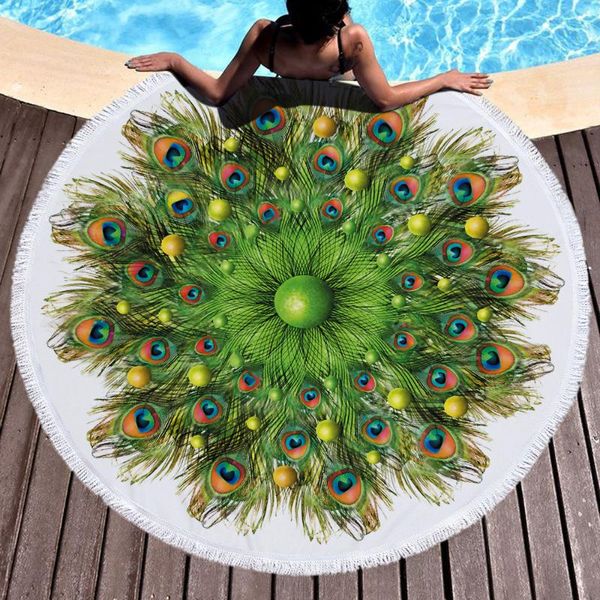 towel peacock feathers 450g round beach with tassels microfiber 150cm picnic blanket mat tapestry
towel peacock feathers 450g round beach with tassels microfiber 150cm picnic blanket mat tapestry