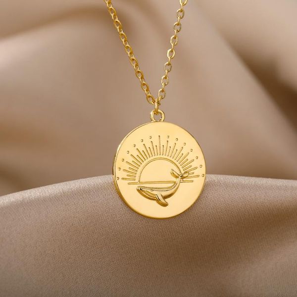 pendant necklaces punk round whale for women stainless steel gold sunrise beach necklace femme gothic jewelry gift collier, Silver
pendant necklaces punk round whale for women stainless steel gold sunrise beach necklace femme gothic jewelry gift collier, Silver
