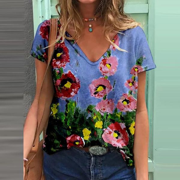 women harajuku shirts fashion casual plus size scenic flowers printing round neck t-shirt t-shirts women's, White
women harajuku shirts fashion casual plus size scenic flowers printing round neck t-shirt t-shirts women's, White