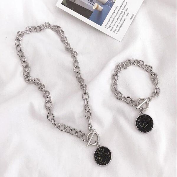 pendant necklaces aesthetic goth round marble pendants neck chain for women hiphop female collares minimalist egirl jewelry necklace, Silver
pendant necklaces aesthetic goth round marble pendants neck chain for women hiphop female collares minimalist egirl jewelry necklace, Silver