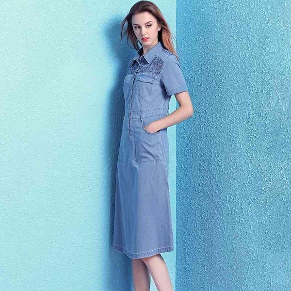 casual dresses elegant denim midi dressed in summer hollow lace short sleeve blue office pocket skny lady a-le more size 4xl 6zbj, Black;gray
casual dresses elegant denim midi dressed in summer hollow lace short sleeve blue office pocket skny lady a-le more size 4xl 6zbj, Black;gray