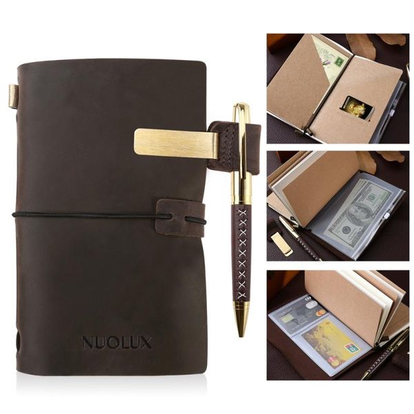 classic refillable leather journal antique writing notebook genuine diary with pen and holder for notepads, Purple;pink
classic refillable leather journal antique writing notebook genuine diary with pen and holder for notepads, Purple;pink