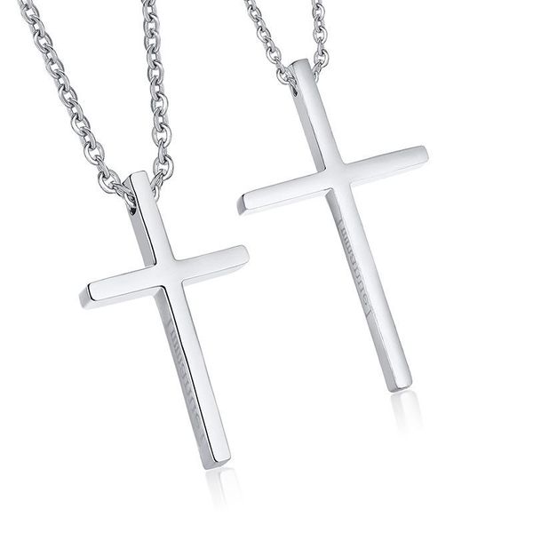 pendant necklaces lovers' fashion accessory simple style cross couples titanium steel with necklace, Silver
pendant necklaces lovers' fashion accessory simple style cross couples titanium steel with necklace, Silver