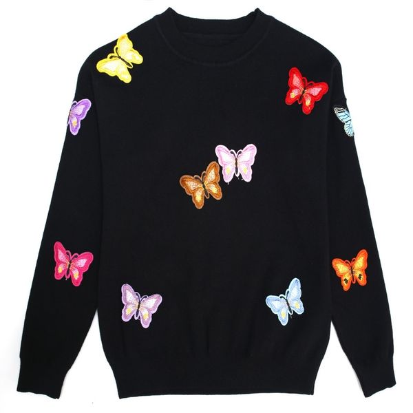 women's sweaters female embroidered sweater of korean mesh, female with butterfly flower, for autumn i7pe, White;black
women's sweaters female embroidered sweater of korean mesh, female with butterfly flower, for autumn i7pe, White;black