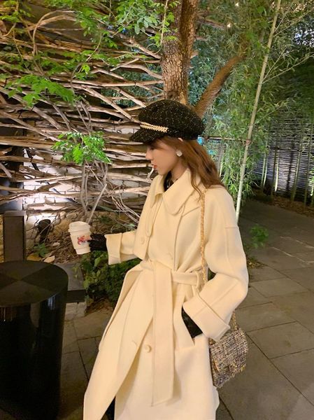 women's wool & blends manteau femme hiver white double-sided woolen cloth mid-length double-breasted coat 2021 temperament retro red lo, Black
women's wool & blends manteau femme hiver white double-sided woolen cloth mid-length double-breasted coat 2021 temperament retro red lo, Black