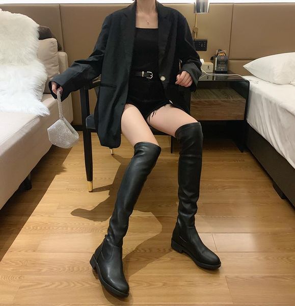 boots 2021 over the knee sock for women round toe slip on shoes flats thick heeled pu leather high woman size 40, Black
boots 2021 over the knee sock for women round toe slip on shoes flats thick heeled pu leather high woman size 40, Black
