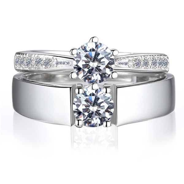 wedding rings simple couple silver plated ring open mouth men's and women's one diamond, Slivery;golden
wedding rings simple couple silver plated ring open mouth men's and women's one diamond, Slivery;golden