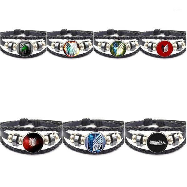 glaze anime attack on titan logo for wedding vintage cabochon colorful collar black leather bracelet bangle1, Golden;silver
glaze anime attack on titan logo for wedding vintage cabochon colorful collar black leather bracelet bangle1, Golden;silver