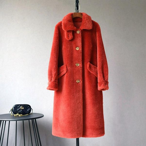 women's fur & faux 2021 autumn winter women real sheep sheared outerwear female warm thick lambs wool coat lady turn down collar jacket, Black
women's fur & faux 2021 autumn winter women real sheep sheared outerwear female warm thick lambs wool coat lady turn down collar jacket, Black