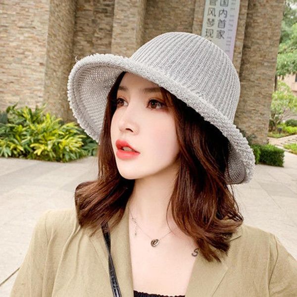 curling knitting hat for women collapsible bucket bonnet peaked cap panama fishing chapeu wide brim hats, Blue;gray
curling knitting hat for women collapsible bucket bonnet peaked cap panama fishing chapeu wide brim hats, Blue;gray