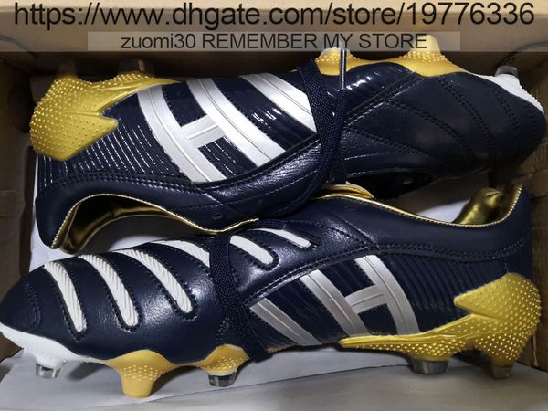 send with bag predator pulse fg football boots mens soft leather training soccer shoes navy blue gold black white out253e
send with bag predator pulse fg football boots mens soft leather training soccer shoes navy blue gold black white out253e