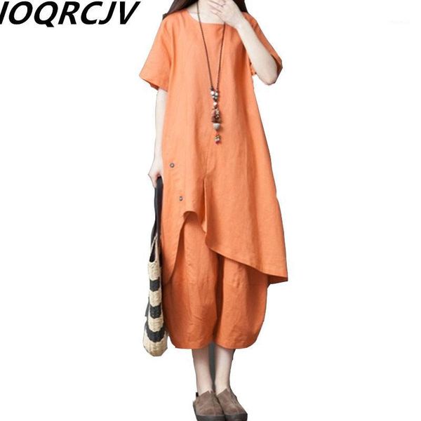 fashion cotton linen women sets summer plus size loose irregular short sleeve t-shirt + wide leg pants casual two-piece women's tracksu, Gray
fashion cotton linen women sets summer plus size loose irregular short sleeve t-shirt + wide leg pants casual two-piece women's tracksu, Gray