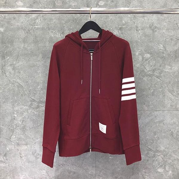 t shirt fashion tb thom brand hooded clothing loose cotton jacket men women striped sweatshirts hoodies red casual sportswear coat, White;black
t shirt fashion tb thom brand hooded clothing loose cotton jacket men women striped sweatshirts hoodies red casual sportswear coat, White;black