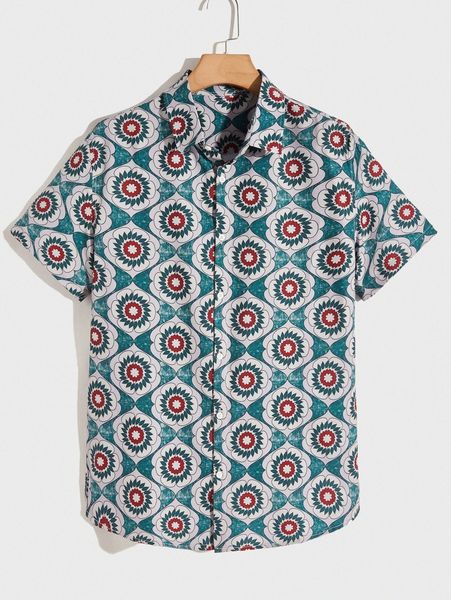 romwe guys floral print button front shirt 06pe#, White;black
romwe guys floral print button front shirt 06pe#, White;black