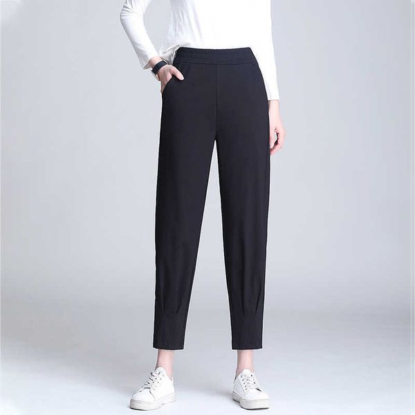 spring summer ladies korean ol black womens harem pants female thin casual pencil simple suit trousers for women 210608, Black;white
spring summer ladies korean ol black womens harem pants female thin casual pencil simple suit trousers for women 210608, Black;white