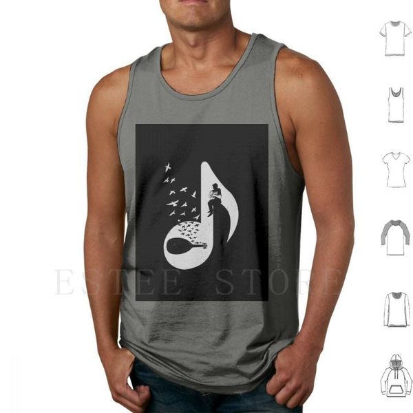 men' tank musical note-oud vest cotton oud note instrument art music musician, White;black
men' tank musical note-oud vest cotton oud note instrument art music musician, White;black