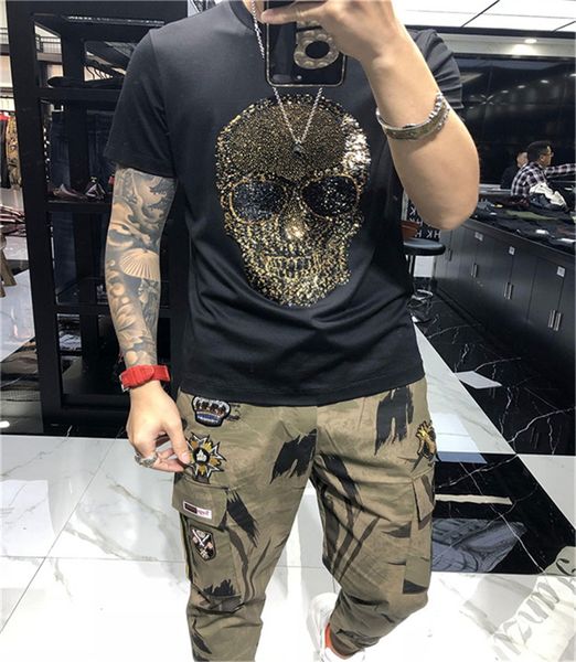men's t-shirts male shirt wear 100% cotton skull summer short sleeve f8s6, White;black
men's t-shirts male shirt wear 100% cotton skull summer short sleeve f8s6, White;black
