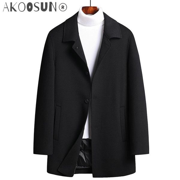 men's wool & blends akoosun men clothing autumn thick jacket man real woolen coat male korean style mens trench coats 2021 abrigos homb, Black
men's wool & blends akoosun men clothing autumn thick jacket man real woolen coat male korean style mens trench coats 2021 abrigos homb, Black