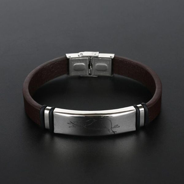charm bracelets trendy matte stainless steel bar leather bracelet men's adjustable casual sports gift wristband wholesale, Golden;silver
charm bracelets trendy matte stainless steel bar leather bracelet men's adjustable casual sports gift wristband wholesale, Golden;silver