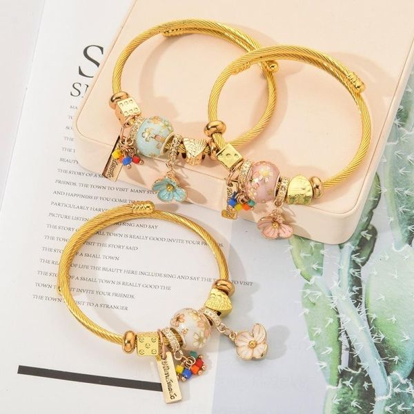 charm bracelets 2021 fashion boho women tiny flower pendant beads heart & bangle sweet gold color girl jewelry gift, Golden;silver
charm bracelets 2021 fashion boho women tiny flower pendant beads heart & bangle sweet gold color girl jewelry gift, Golden;silver