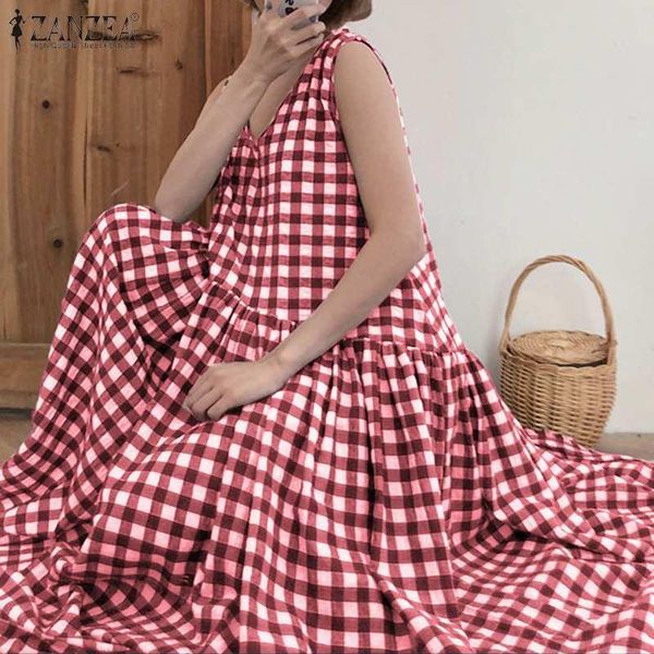 casual dresses plus size women vintage dress 2022 summer tank maxi veatidos plaid sundress lady sleeveless loose a-line robe 5xl, Black;gray
casual dresses plus size women vintage dress 2022 summer tank maxi veatidos plaid sundress lady sleeveless loose a-line robe 5xl, Black;gray