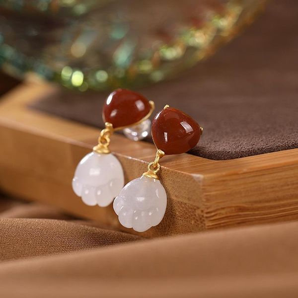 dangle & chandelier original natural an white jade orchid south red love earrings chinese style retro minority design charm women's bra, Silver
dangle & chandelier original natural an white jade orchid south red love earrings chinese style retro minority design charm women's bra, Silver