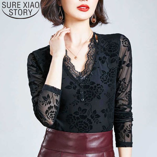 spring korean fashion slim lace v-collar flocked long sleeve mesh elegant female shirt blusa feminina 7919 50 210528, White
spring korean fashion slim lace v-collar flocked long sleeve mesh elegant female shirt blusa feminina 7919 50 210528, White
