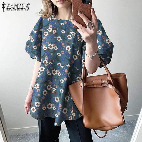 women's blouses & shirts vintage printed summer zanzea 2021 casual puff sleeve blusas female floral tunic oversize chemise, White
women's blouses & shirts vintage printed summer zanzea 2021 casual puff sleeve blusas female floral tunic oversize chemise, White