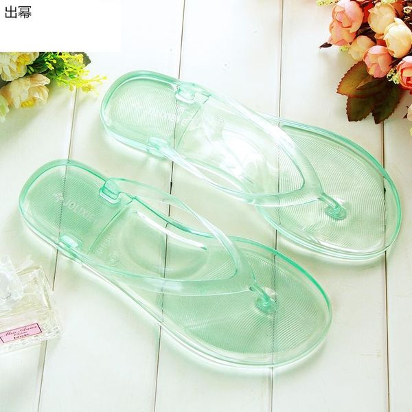 women slippers summer casual fashion wear crystal transparent student flat flip-flop beach seaside shoes pvc, Black
women slippers summer casual fashion wear crystal transparent student flat flip-flop beach seaside shoes pvc, Black