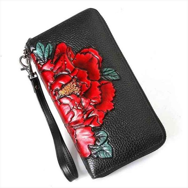 genuine leather wallet women long floral womens wallets cow clutch bag large capacity female purse, Red;black
genuine leather wallet women long floral womens wallets cow clutch bag large capacity female purse, Red;black
