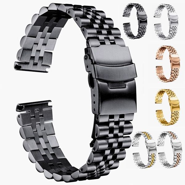 watch bands five beads stainless steel strap solid insurance buckle black bracelet accessories 20 22 24mm, Black;brown
watch bands five beads stainless steel strap solid insurance buckle black bracelet accessories 20 22 24mm, Black;brown