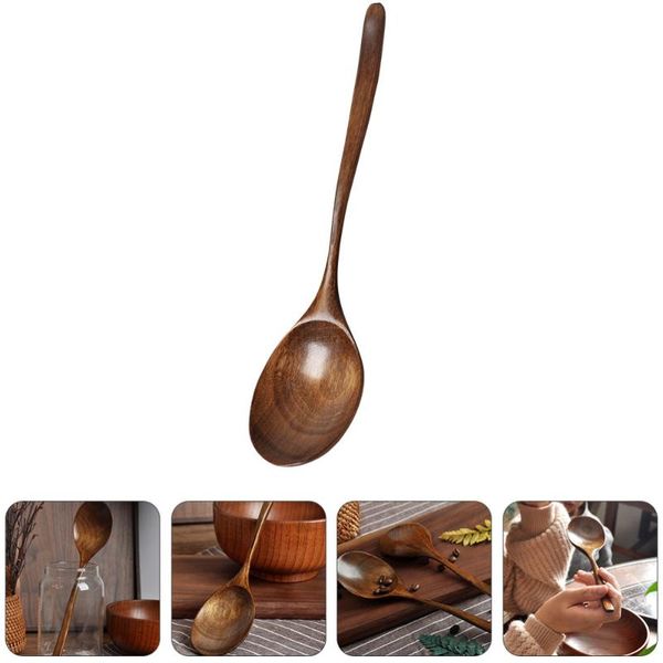 spoons 1pc japanese style wooden soup spoon practical long handle rice scoop (coffee)
spoons 1pc japanese style wooden soup spoon practical long handle rice scoop (coffee)