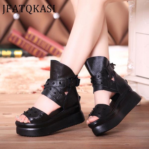 dress shoes genuine leather women sandals summer platform heighten casual brand fashion thick female plus size 2021 style, Black
dress shoes genuine leather women sandals summer platform heighten casual brand fashion thick female plus size 2021 style, Black