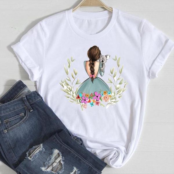 short sleeve sloth animal cute women t shirt cartoon summer tshirts clothes graphic lady print tee, White 
short sleeve sloth animal cute women t shirt cartoon summer tshirts clothes graphic lady print tee, White