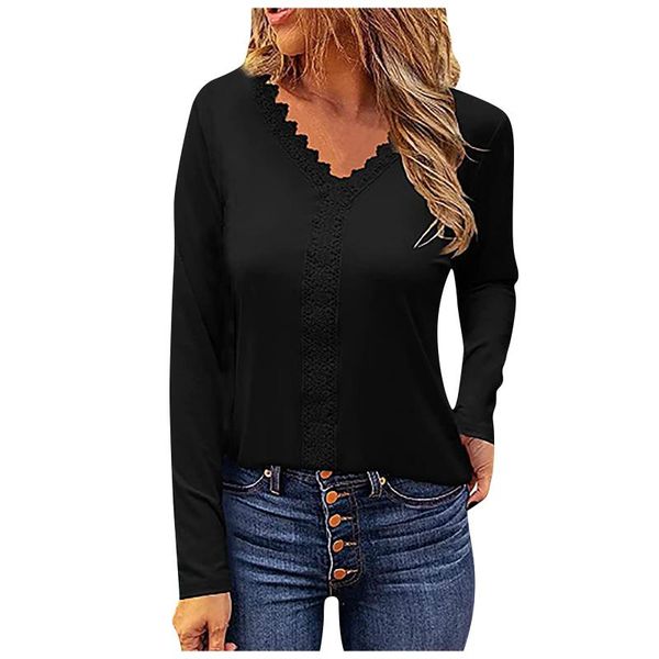 women's blouses & shirts plus size casual blouse lace hollow v-neck fashion solid long sleeve camisas de mujer blusas moda 2021, White
women's blouses & shirts plus size casual blouse lace hollow v-neck fashion solid long sleeve camisas de mujer blusas moda 2021, White