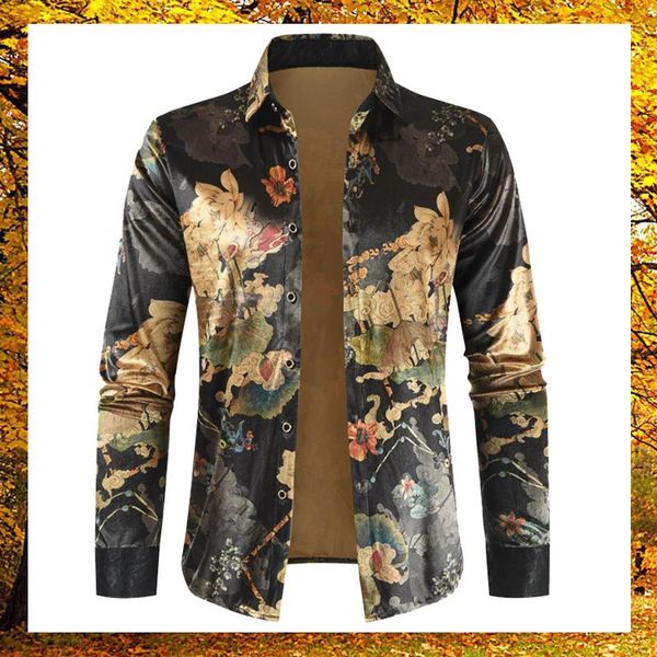 Men's Casual Shirts Men Autumn Winter Turn-Down Collar Pleuche Long Sleeve Fashion Printing Button Blouses, White;black
Men's Casual Shirts Men Autumn Winter Turn-Down Collar Pleuche Long Sleeve Fashion Printing Button Blouses, White;black