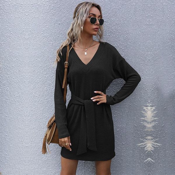 casual dresses women's knitted dress autumn 2021 black elegant long sleeve v neck sweater short female formal robe office clothing, Black;gray
casual dresses women's knitted dress autumn 2021 black elegant long sleeve v neck sweater short female formal robe office clothing, Black;gray