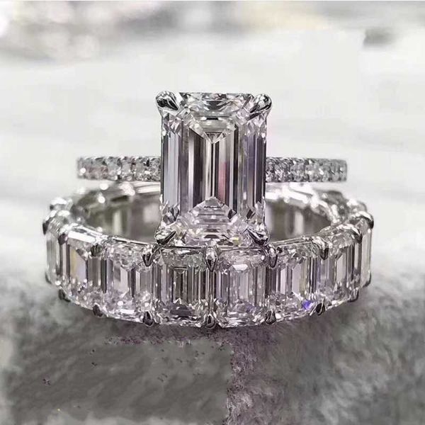cluster rings luxury 100% 925 sterling silver emerald cut diamond set wedding engagement cocktail women band ring fine jewelry, Golden;silver
cluster rings luxury 100% 925 sterling silver emerald cut diamond set wedding engagement cocktail women band ring fine jewelry, Golden;silver