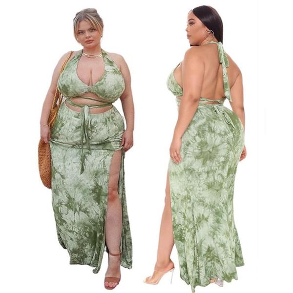 plus size tracksuits summer holiday skirts sets two piece set women green print lace up crop and maxi skirt wholesale drop, Black
plus size tracksuits summer holiday skirts sets two piece set women green print lace up crop and maxi skirt wholesale drop, Black